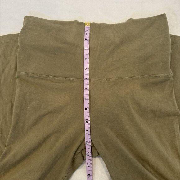 3/$30 π¦ Y2K VS PINK Olive Green Size Medium Foldover Yoga Pants Flare Leggings - Picture 5 of 7